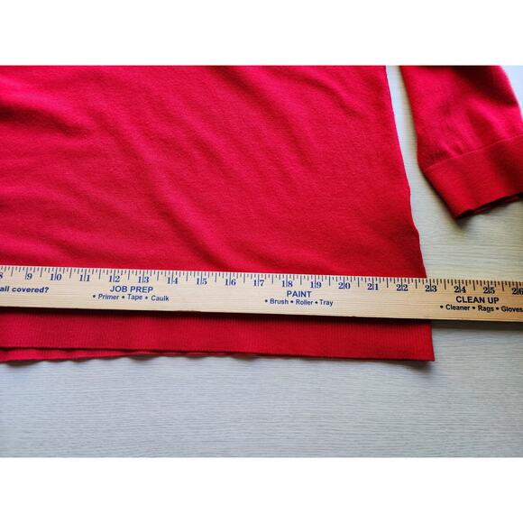 SWEATER/KNIT-CALVIN KLEIN-Red-Mock Turtleneck-Accent Buttons-Long Sleeves-X-LRG - Picture 12 of 14